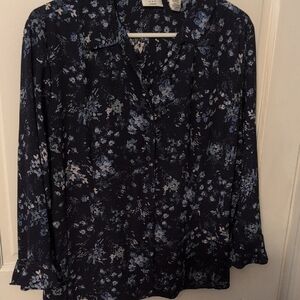 Covington Navy Floral Blouse